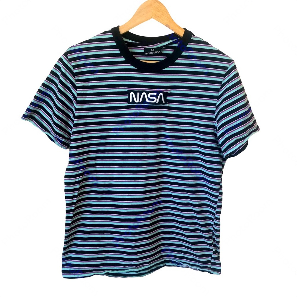 Graphic NASA Striped T-Shirt